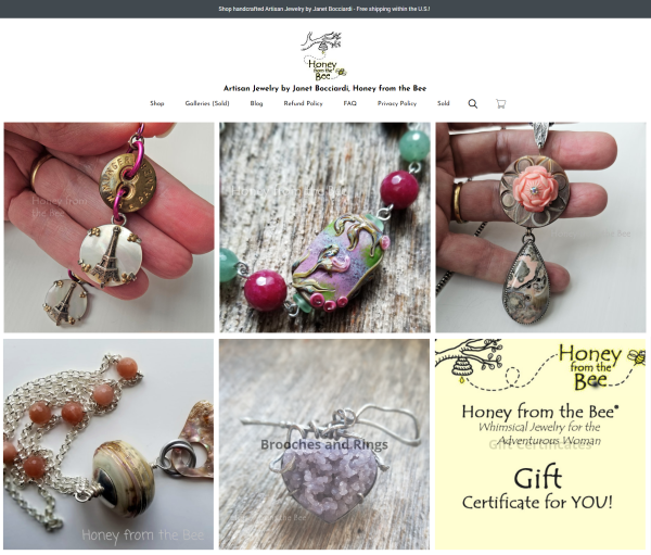 Artisan Jewelry by Janet Bocciardi, Honey from the Bee